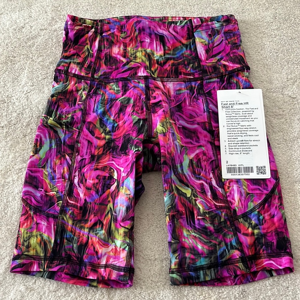 Lululemon Fast and Free HR Shorts 8”. Size 2